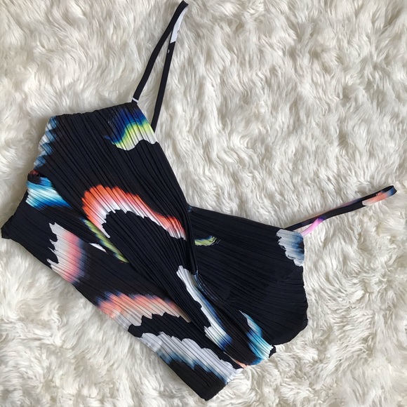 NWT A.L.C. Pleated Printed Camisole Crop Top - Picture 6 of 14